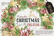 Christmas Creator Pack Watercolor, a Decorative Illustration by NataliVA (Thumbnail 1 of 13)