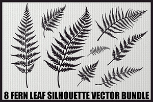 8 Fern Leaf Silhouette Bundle, an Illustration by BIPLOB EXPERT