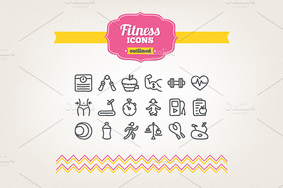 Hand Drawn Fitness Icons