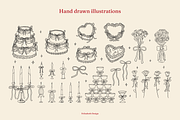 Coquette Wedding Cliparts & Frames, an Object Illustration by Felizabeth Design (Thumbnail 3 of 14)