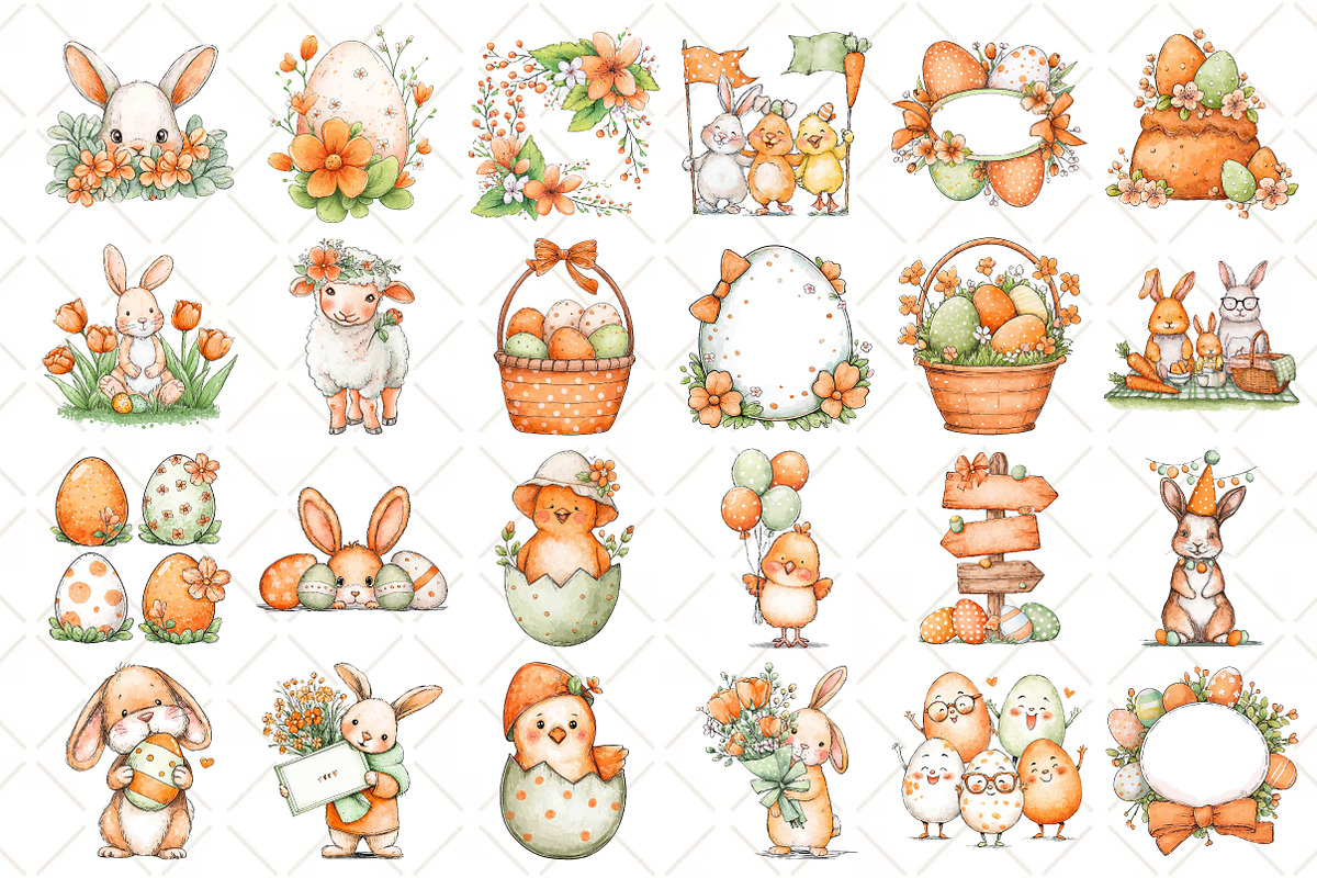 Whimsical Easter Dog Clipart, an Illustration by Black Bird Studio (Photo 2 of 5)