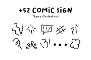 52+ Comic Sign Set Illustration, a Decorative Illustration by The Journey Atelier (Thumbnail 1 of 5)