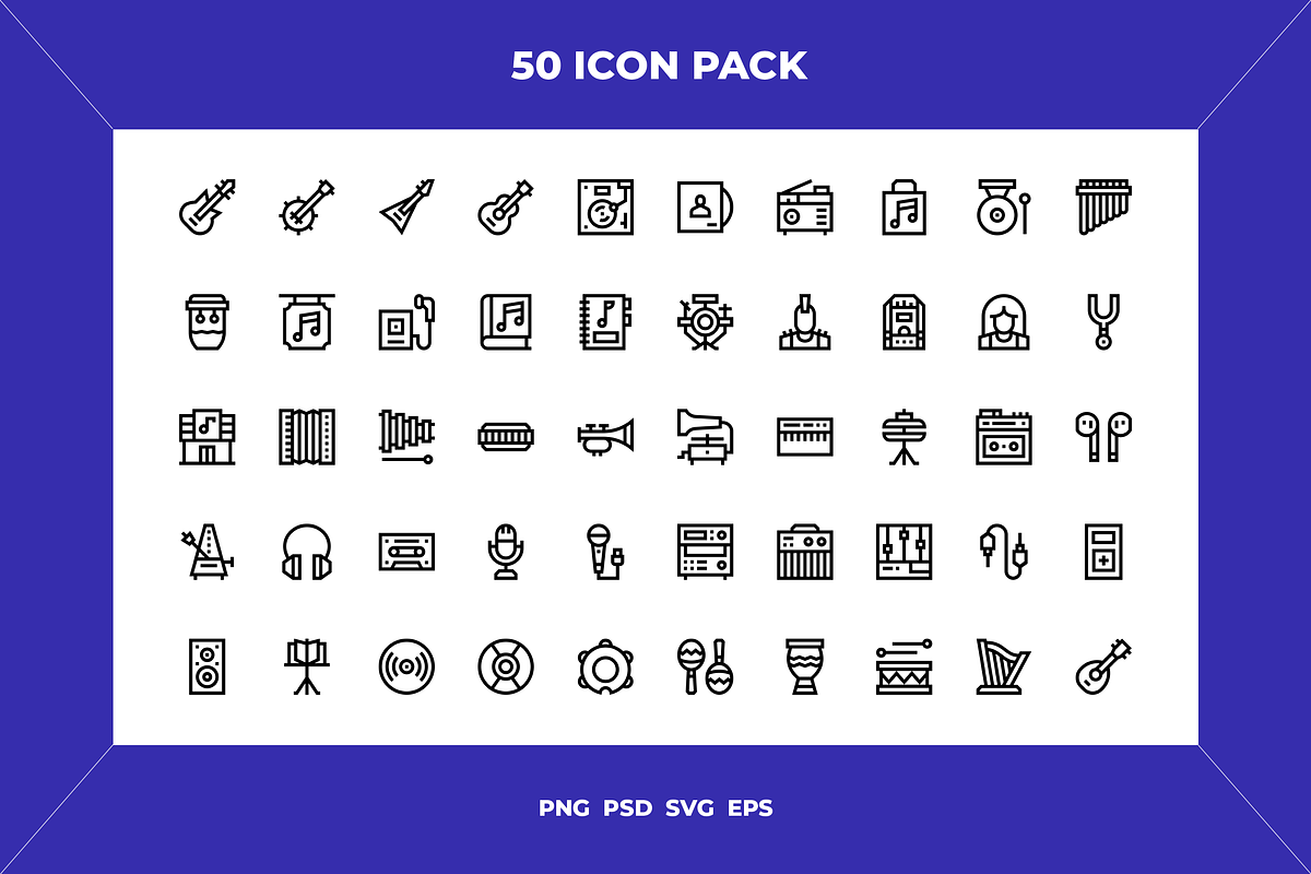Music store icons, an Outline Icon by Wencory (Photo 1 of 2)