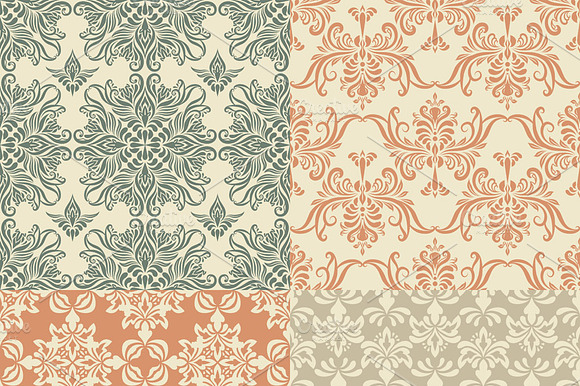 4 Vector Seamless Vintage Patterns preview 2