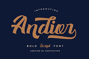 Andior Bold Script Font, a Script Font by RantautypeStudio (Thumbnail 1 of 13)