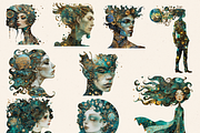 BRASS CELESTIAL CREATURES CLIPART, a Person Illustration by Daring Digies (Thumbnail 3 of 8)