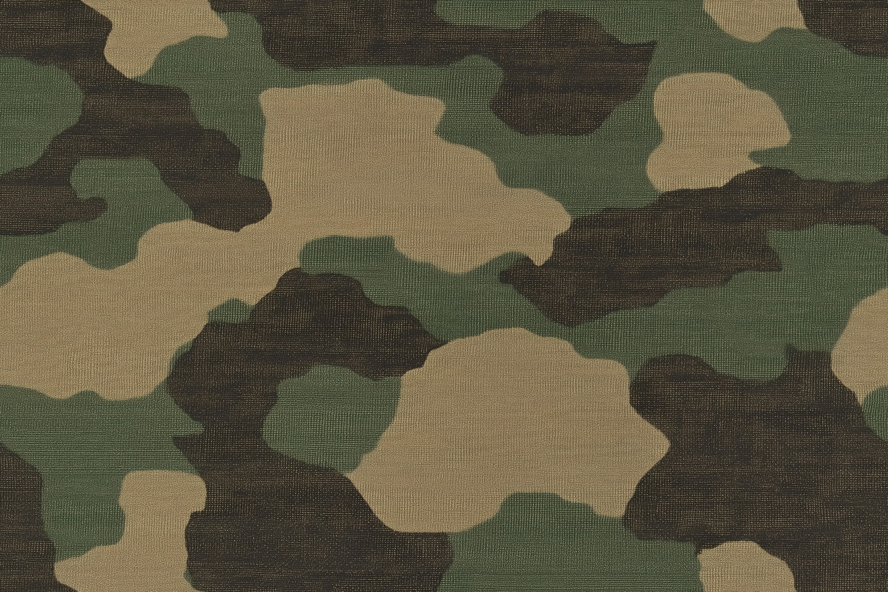 A seamless camouflage pattern featuring various shades of green and ...