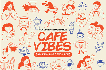 Cafe Vibe, Vector Illustrations, a Graphic by Creatives Lab