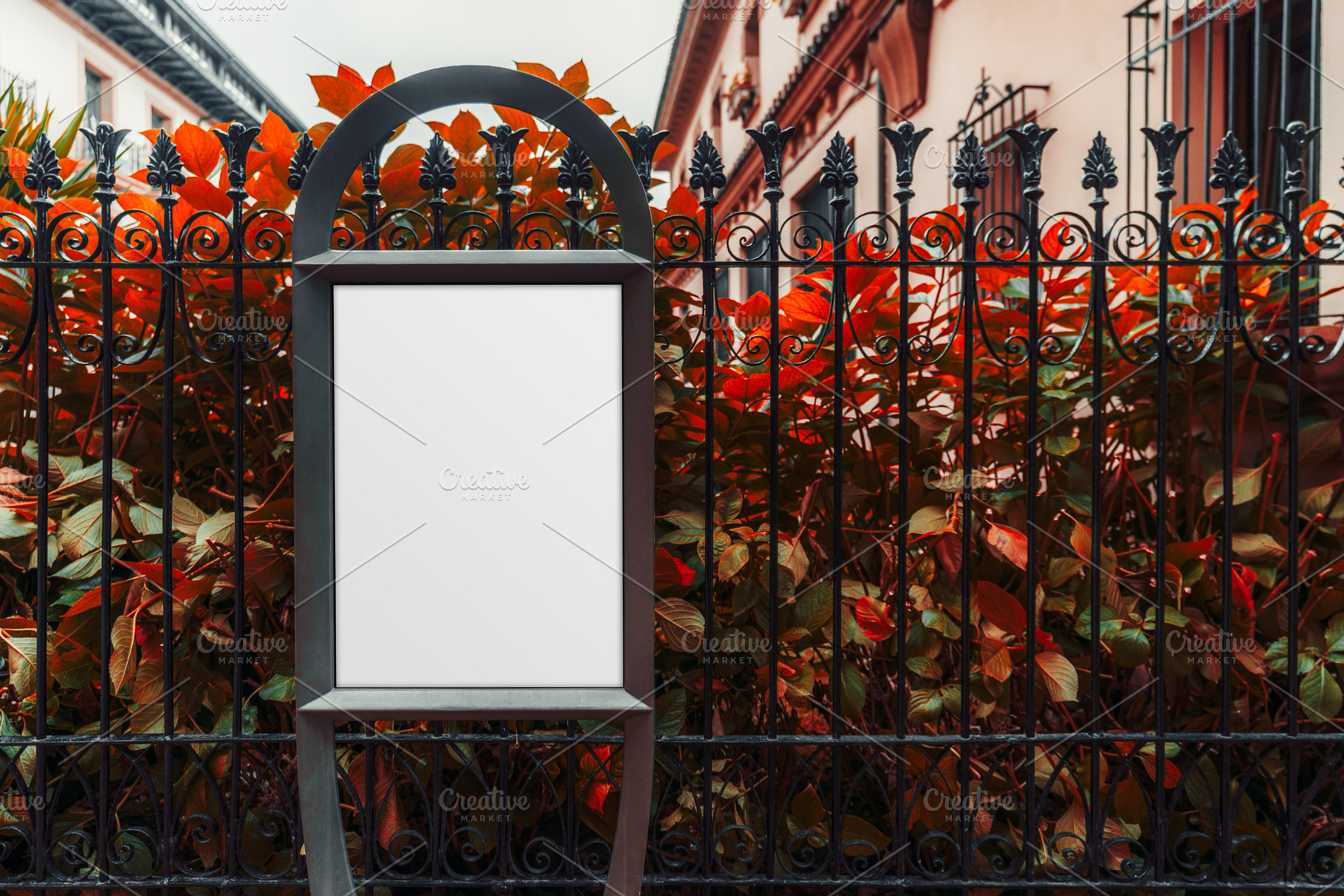 Blank billboard mock-up near fencing, a Business Photo by SkyNext