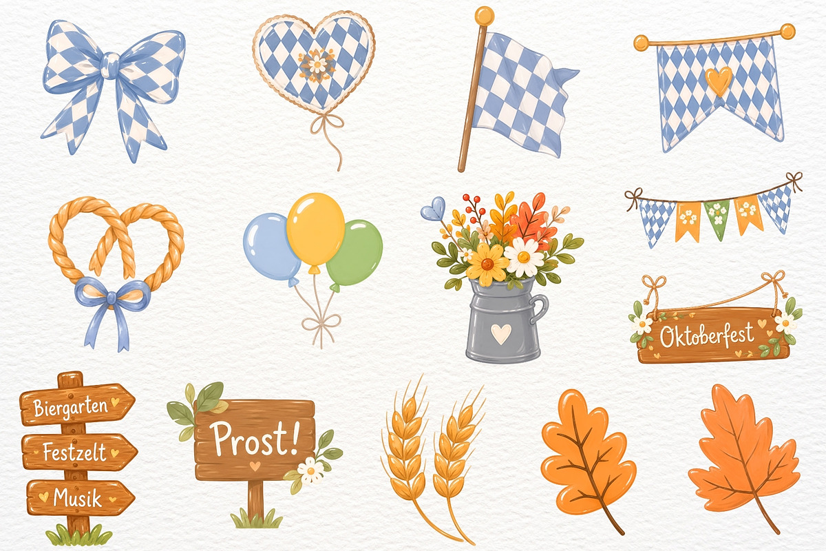 Oktoberfest Festival Clipart Autumn, a Seasonal Illustration by SugarCloudStudioArt (Photo 5 of 5)