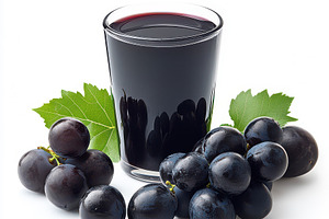Refreshing Grape Juice and Ripe Blac, a Food & Drink Photo by Pixeness Studio