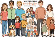 Watercolor Family Clipart, an Illustration by DreamArtGraphic (Thumbnail 1 of 5)