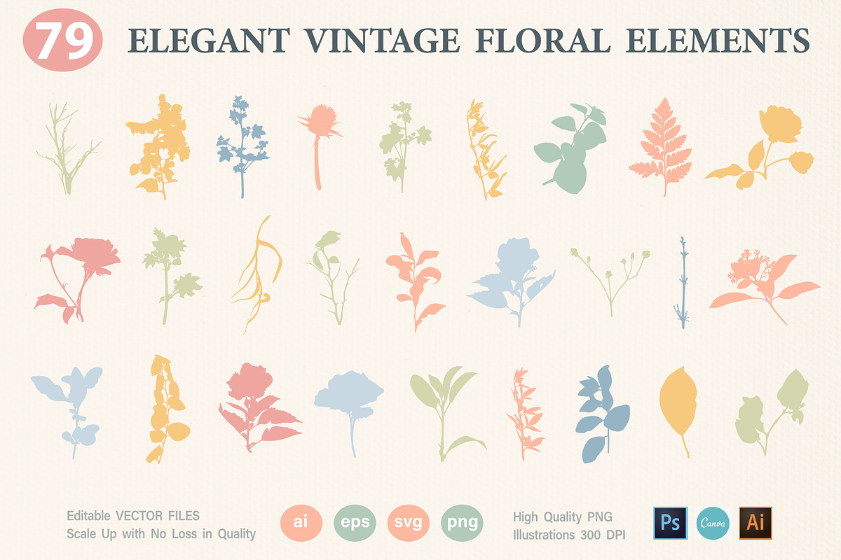 Vintage Floral Elements Atelier, an Object Graphic by Katrinelly (Photo 11 of 14)