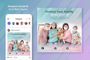 Prevent Covid-19 Instagram Post, a Social Media Template by Boostock
