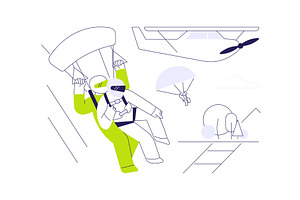 Parachute jumping abstract concept, a Transportation Illustration by Visual Generation