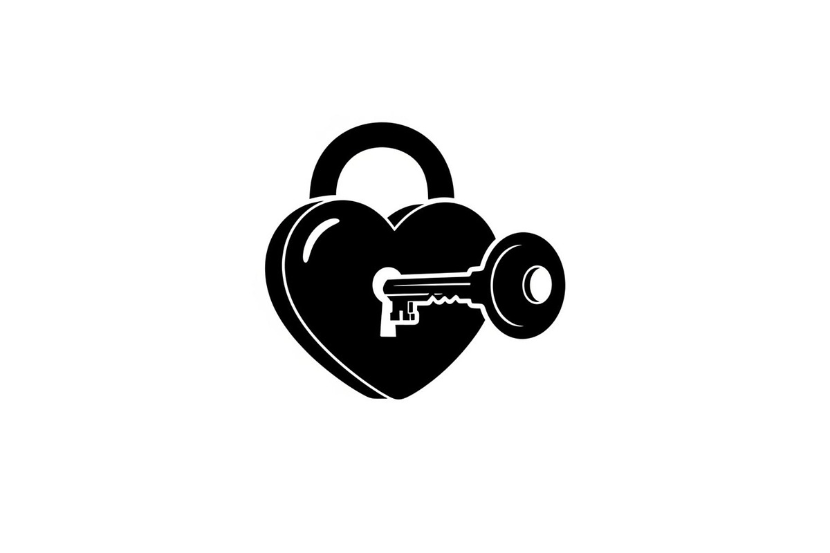 Heart Lock and Key Silhouette Icons, an Illustration by Designer_Momina (Photo 39 of 51)