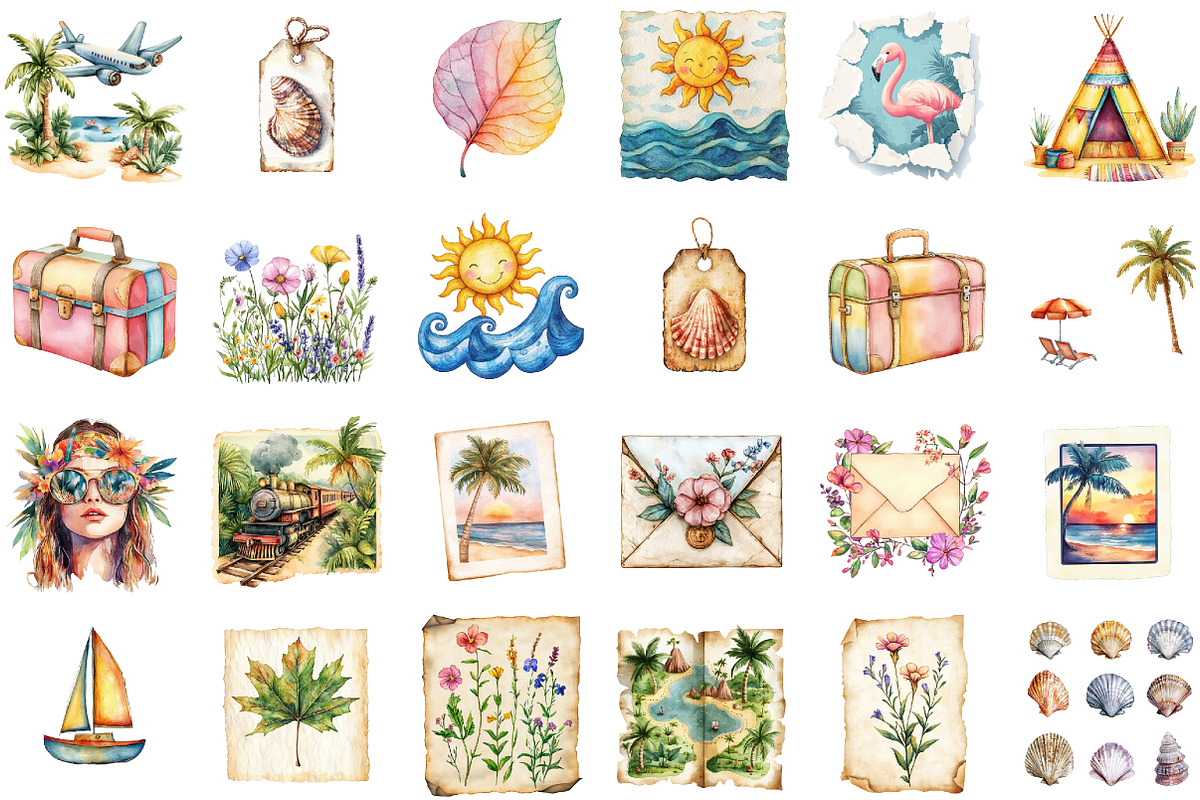 Ephemera Summer Clipart, an Illustration by Sublimation Artist (Photo 2 of 6)