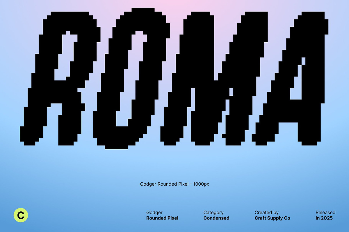 Godger Rounded Pixel, a Sans Serif Font by Craft Supply Co. (Photo 2 of 8)