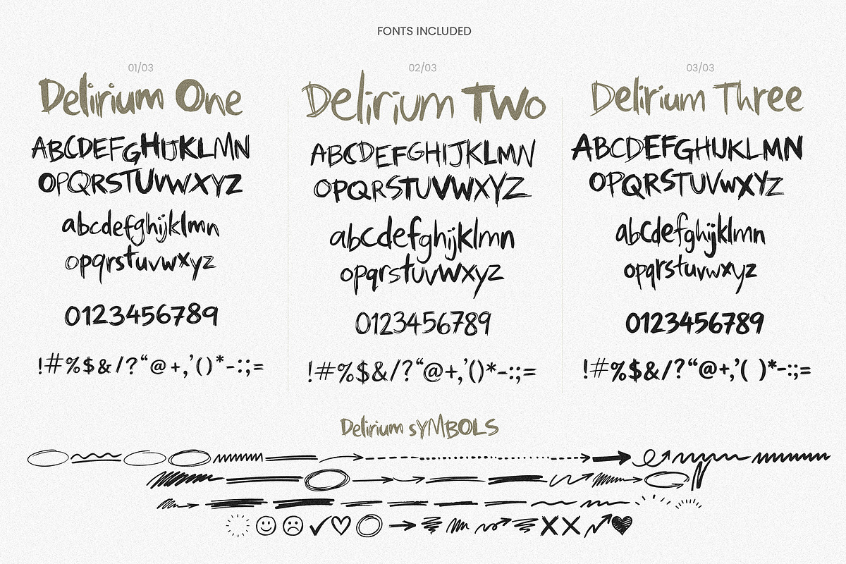 Delirium - Hand-Drawn Messy Font, a Handwritten Font by AndrewPixelType (Photo 3 of 8)