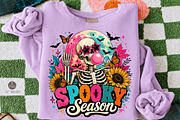 Spooky Season Skeleton PNG,, a Seasonal Illustration by Libby Wishes (Thumbnail 1 of 3)