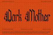 Dark Mother, a Blackletter Font by Like Magic Studio (Thumbnail 1 of 9)