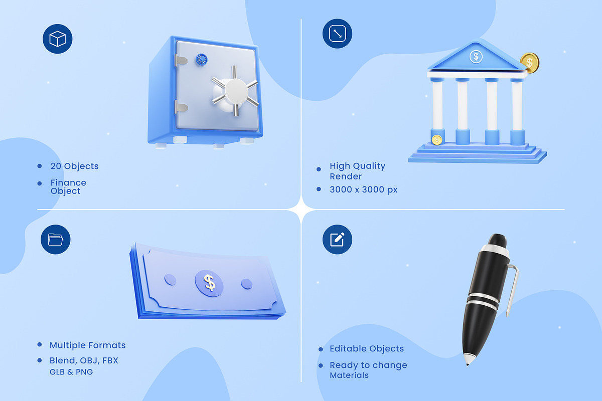Finance & Business 3D Icons, an Object 3D Model by Azam Creative (Photo 2 of 5)