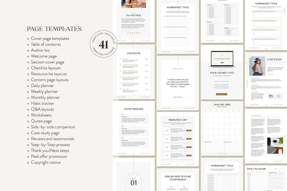 Neutral Lead Magnet Builder Bundle, a Marketing Template by Jessica Rea (Photo 3 of 4)