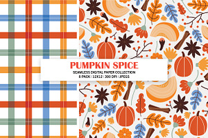 Pumpkin Spice Seamless Digital Paper