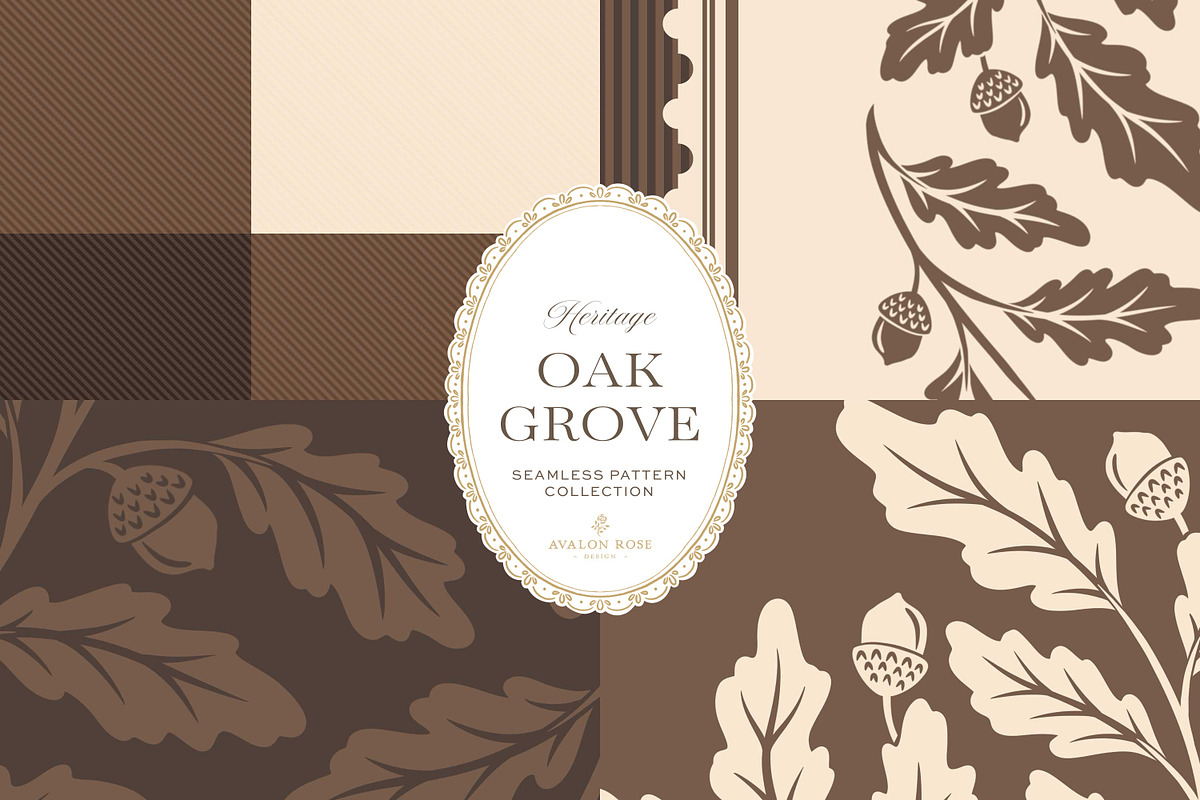 Oak & Acorn Autumn Patterns - Brown, a Pattern Graphic by Eclectic Anthology (Photo 13 of 13)