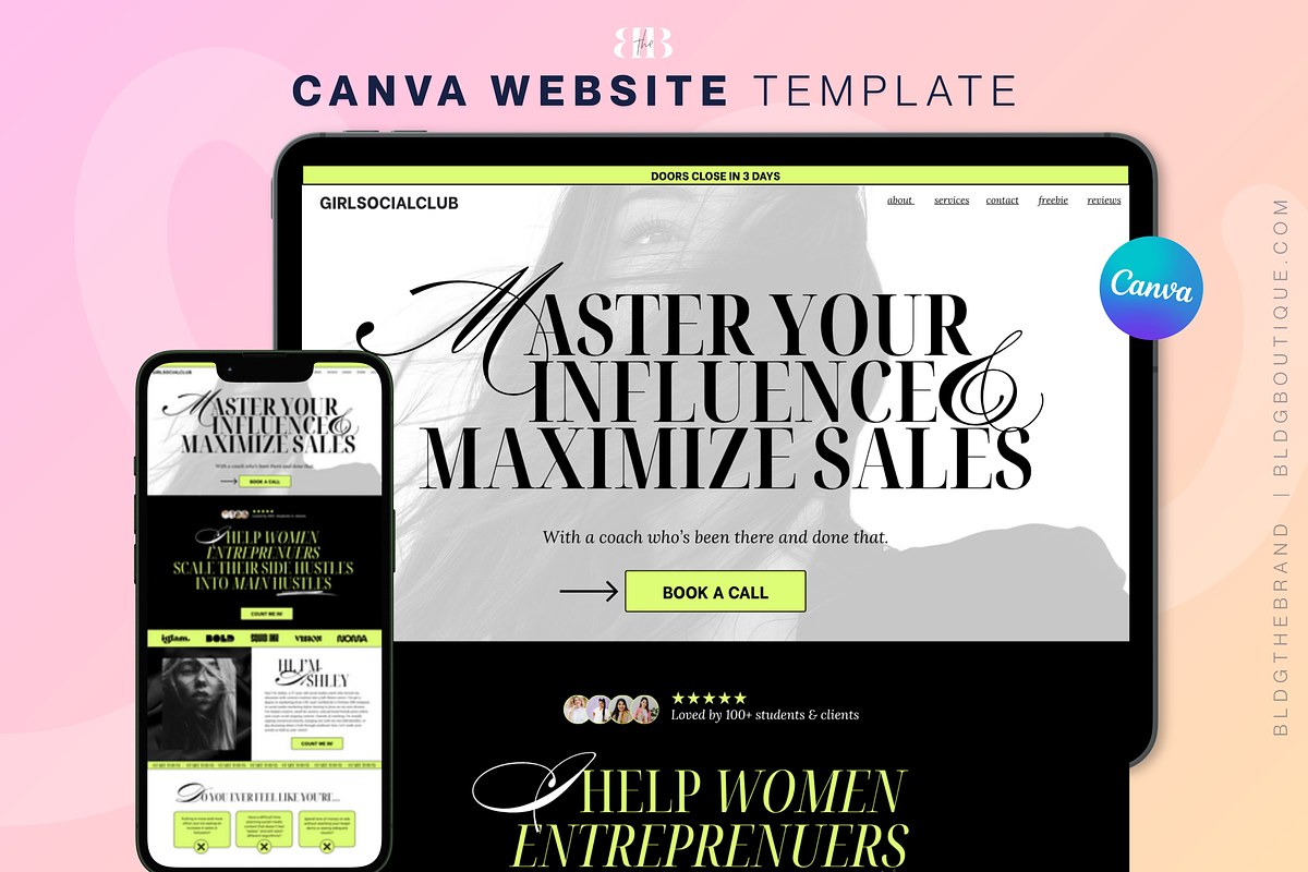 Bold Canva Coaching Website