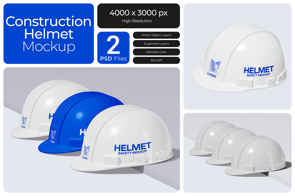 Construction Helmet Mockup, a Product Mockup by Bartama Graphic (Photo 1 of 4)