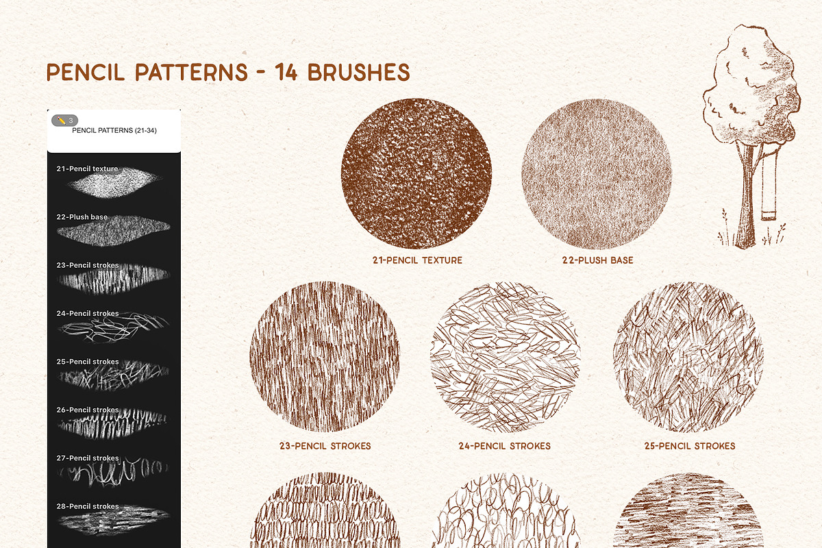Pencils & Paper - brushes Procreate, a Brush Add-On by polikarpovaart (Photo 10 of 13)
