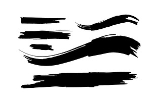 Black strokes of paint . Hand drawn, an Illustration by Nenahliadava Design