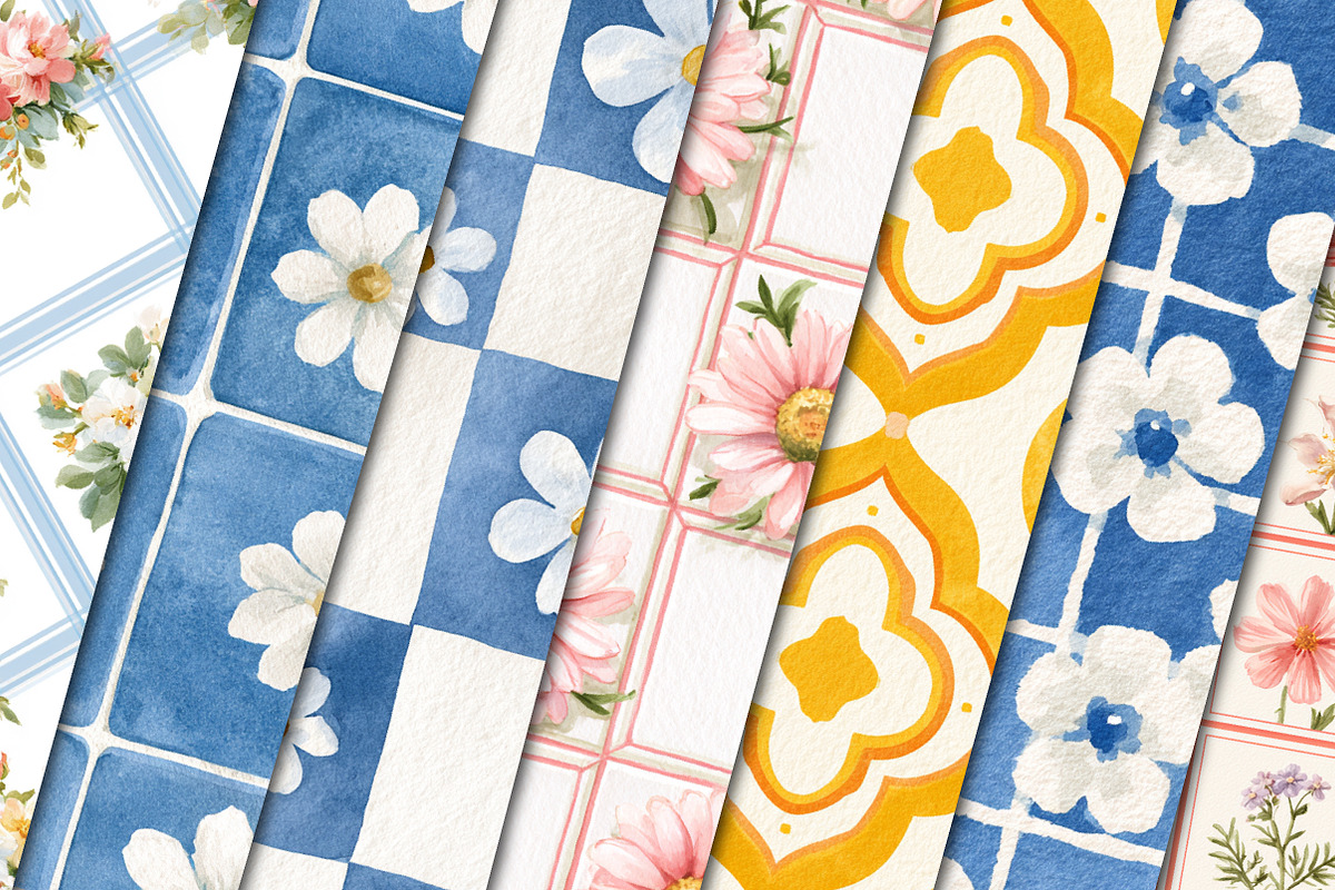 Retro Seamless Pattern Bundle, a Pattern Graphic by Black Bird Studio (Photo 2 of 6)