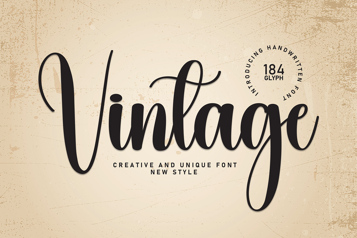 Vintage | Script Font, a Handwritten Font by Scratchones (Photo 1 of 8)