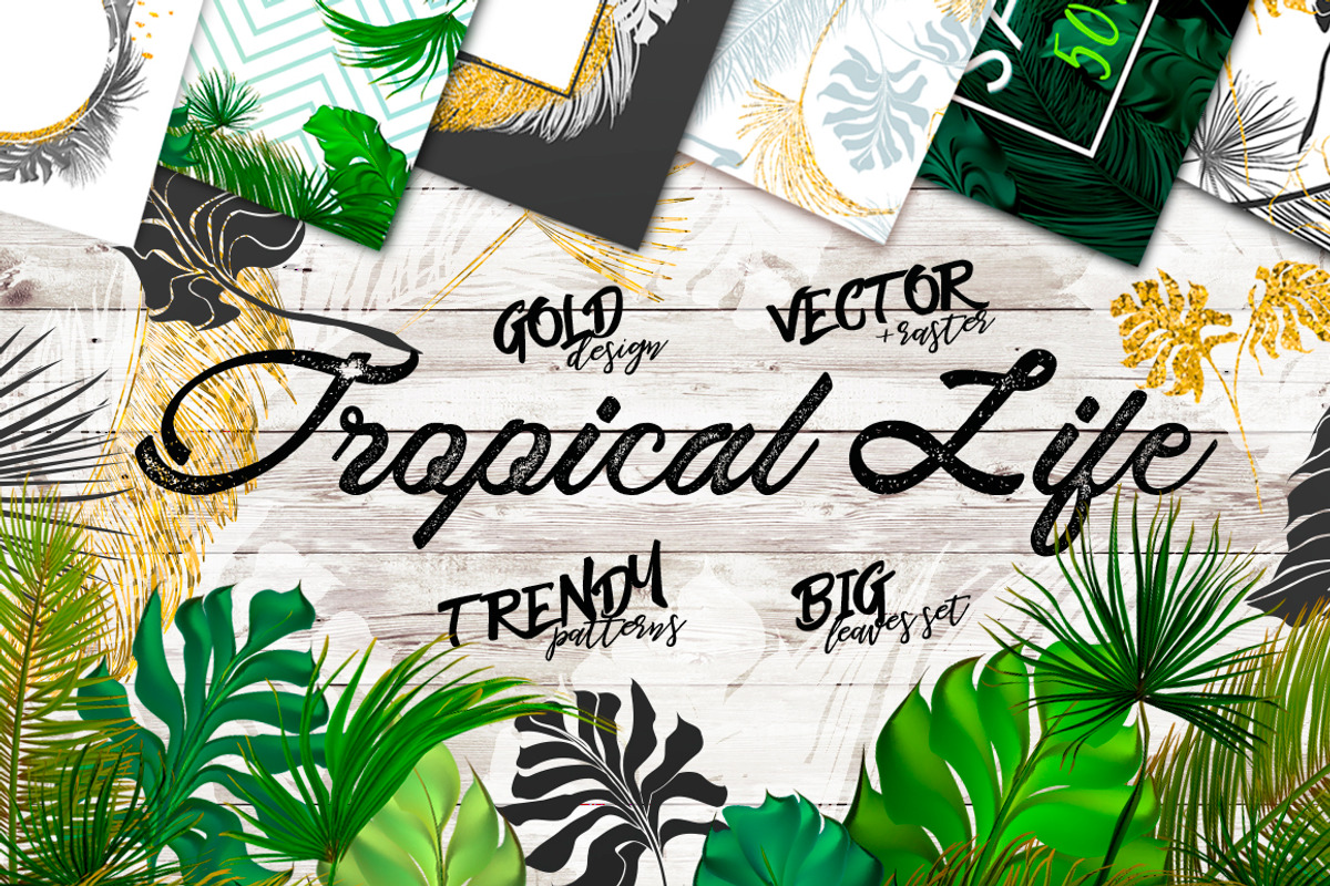 Tropical Life (vector + PSD,PNG), a Decorative Illustration by Gluiki (Photo 1 of 10)
