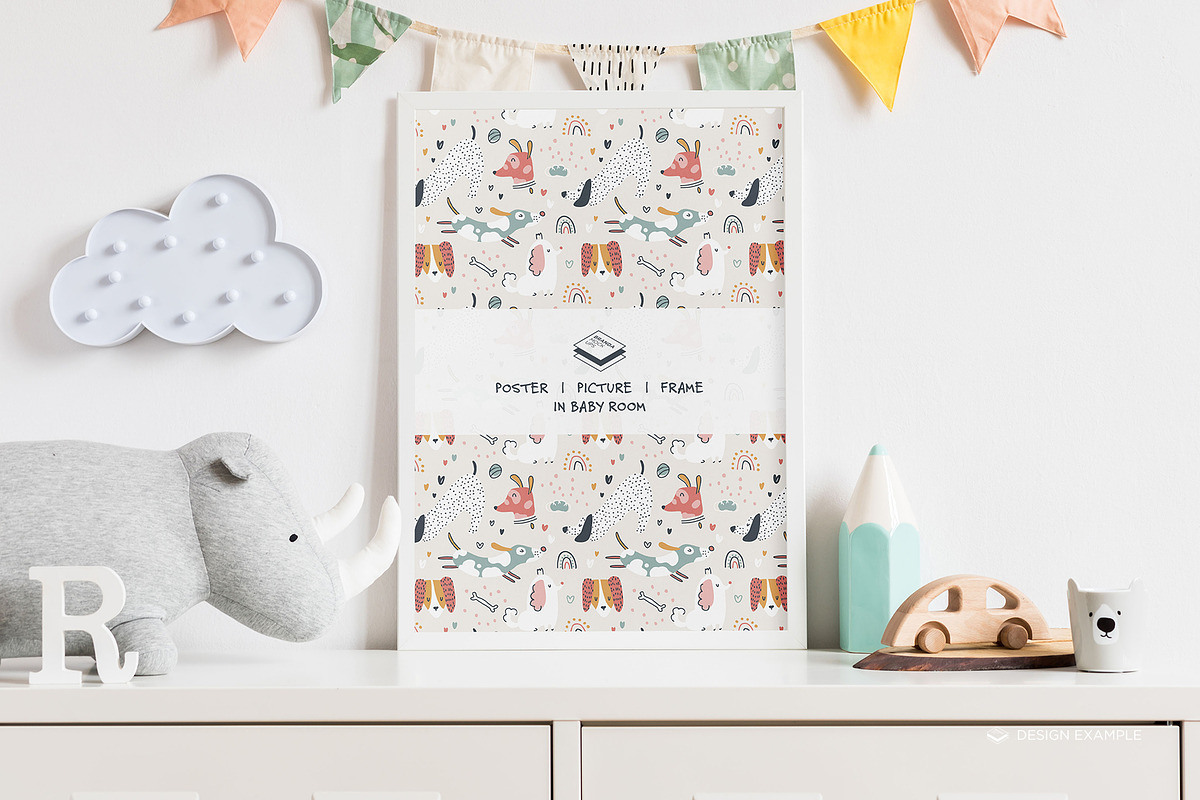 Portrait Frame in Baby Room Mock-up, a Print Template by Branda Keeps (Photo 18 of 30)