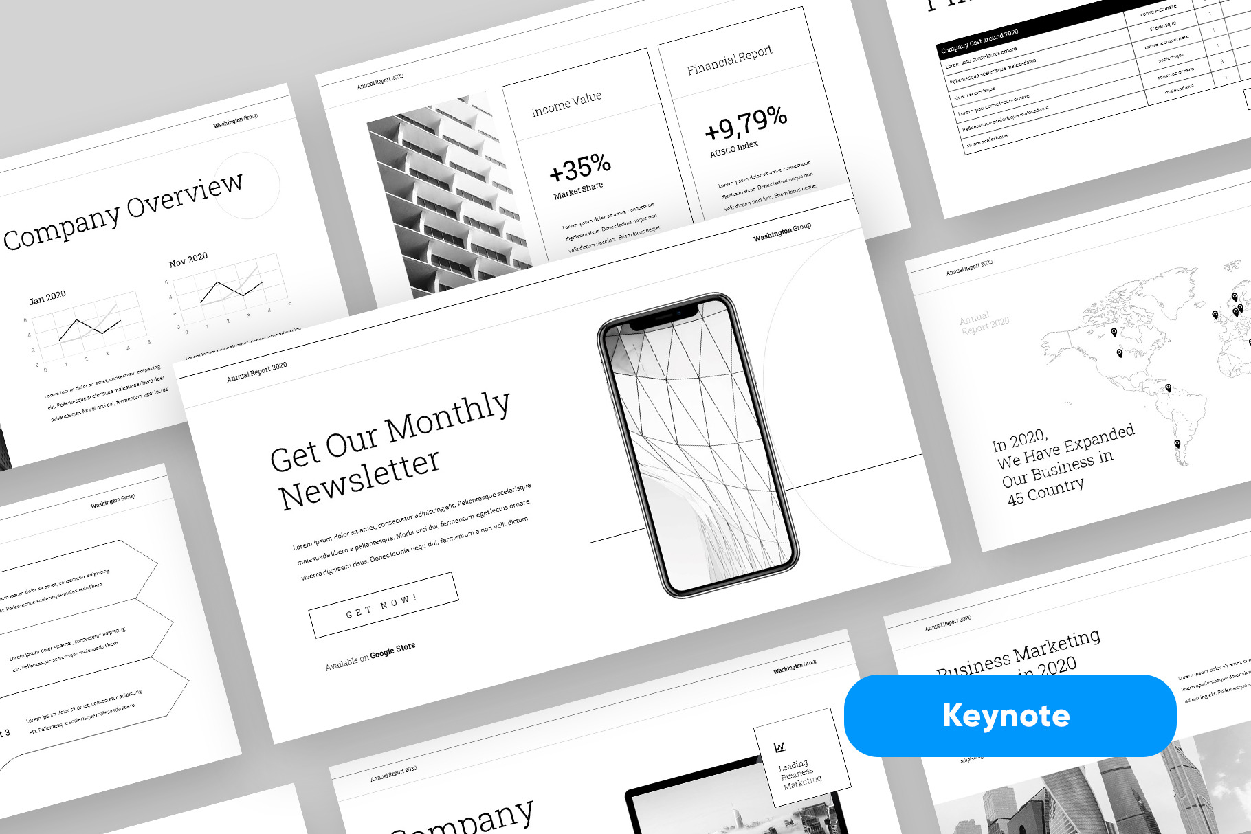 REPORT - Business Keynote, a Presentation Template by rgbryand
