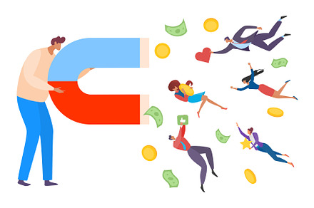Social media concept man holding