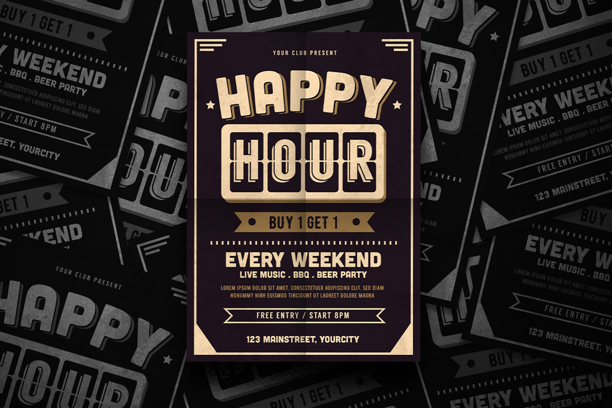 Happy Hour Party Flyer, a Flyer Template by Tokosatsu (Photo 3 of 4)
