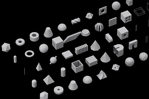 85 Geometric 3D Models Set