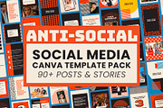 Anti-Social Social Media Canva Pack, a Social Media Template by WorkShy Studio (Thumbnail 1 of 9)