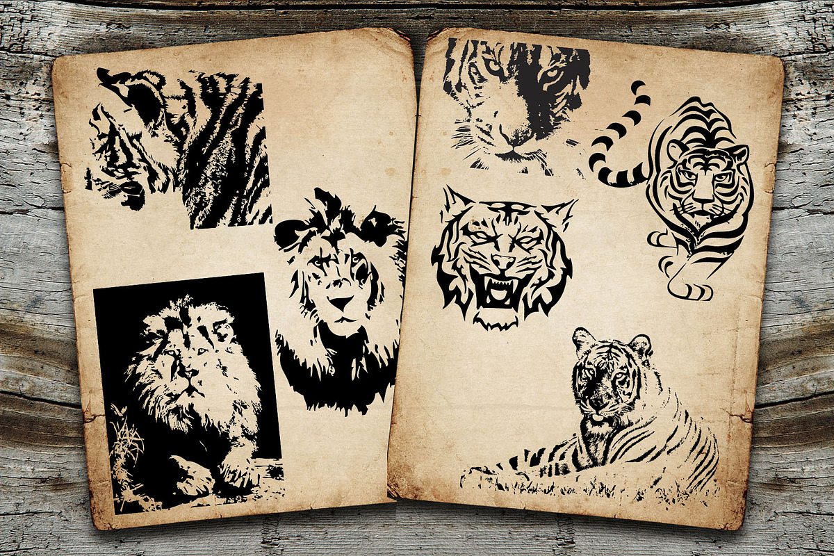 Lion and tiger logo, an Icon by AnastasiyaOleynik (Photo 6 of 6)