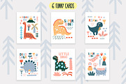 Cute Dinosaurs clipart set., an Animal Illustration by Kira Konoshenko (Thumbnail 7 of 12)