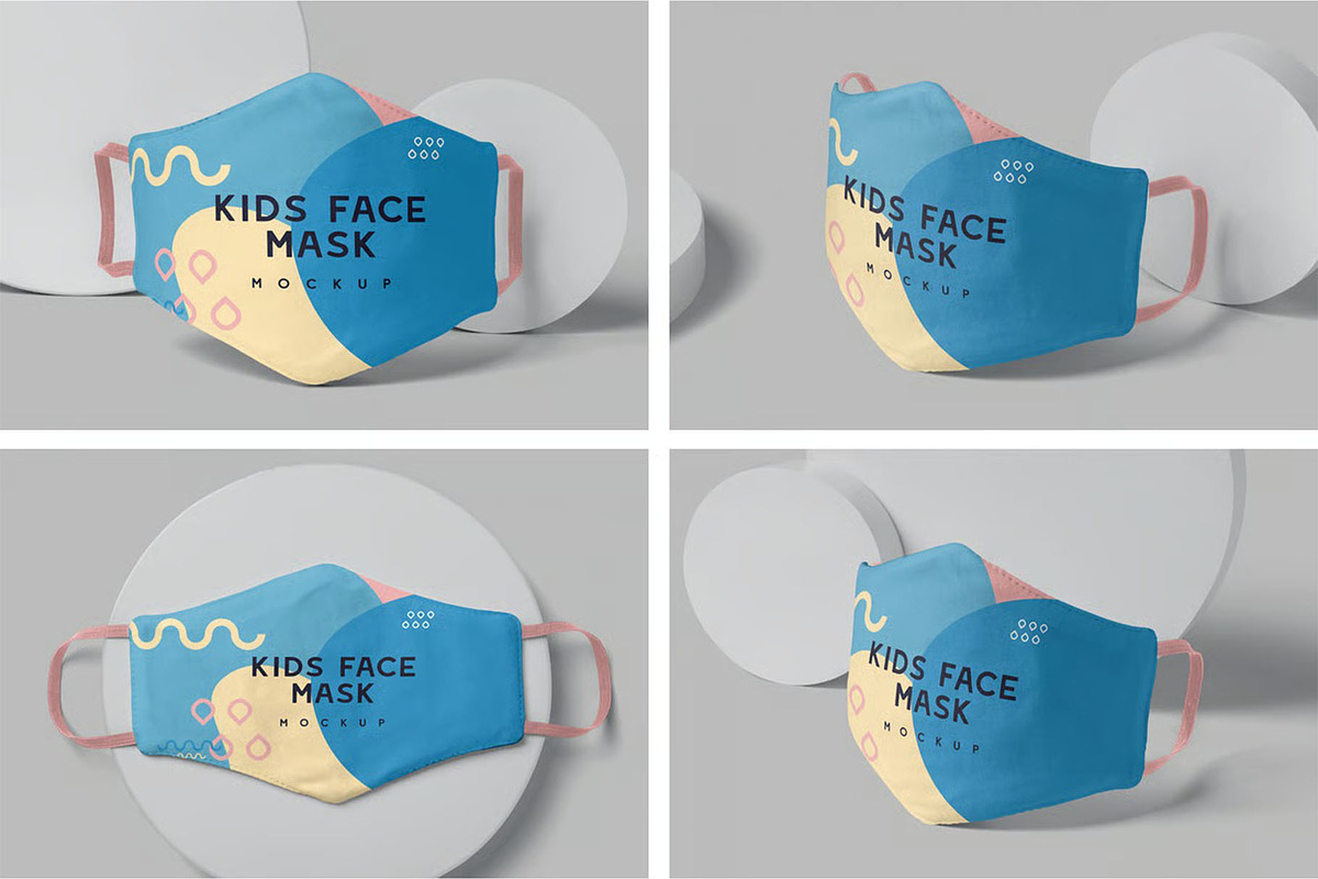 Kids Face Mask Mockups, a Mask Mockup by megostudi0 (Photo 1 of 6)