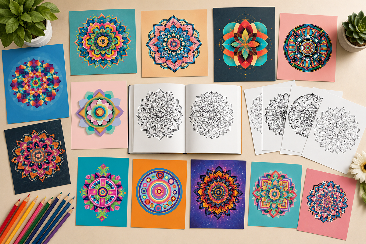 Magic Mandala Coloring Book Pages, a Pattern Graphic by S Graphic Studio (Photo 2 of 4)