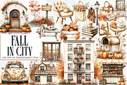 Watercolor Fall in City Clipart, an Illustration by Designworld (Thumbnail 1 of 5)