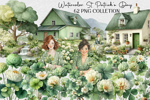 Watercolor St Patrick’s Day Clipart, an Illustration by DreamCafeArt