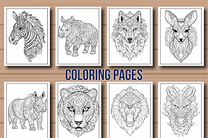 100 Animal Mandala Coloring Page