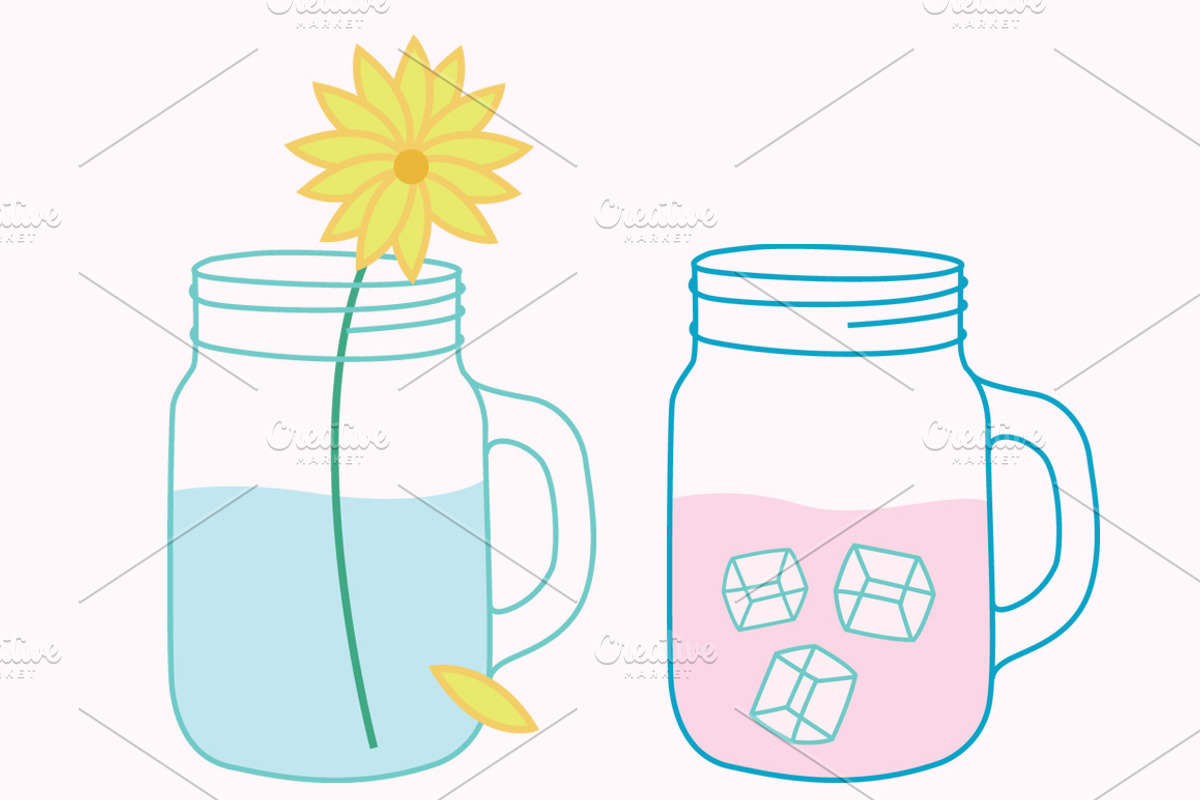 Mason Jars Clipart Vector Set, a Food Illustration by Digital Sugar (Photo 2 of 3)